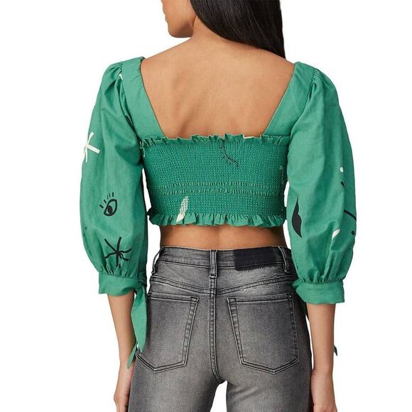 Capulet  Gracia Top Smocked Crop Top L - Picture 3 of 10